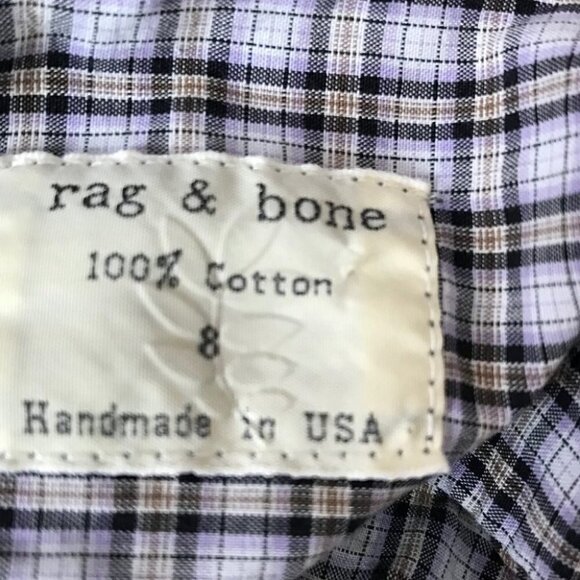 RAG &  bone Button Down Plaid Shirt Size 8 - Picture 7 of 7